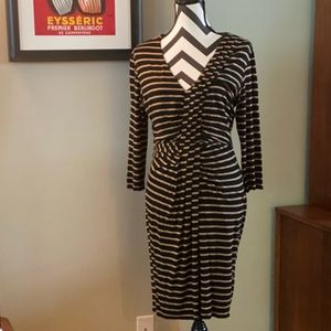 Anthropologie Bailey44 Black/Tan striped dress